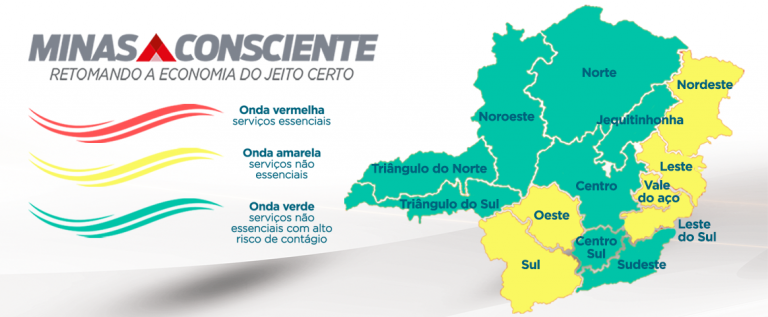 Metade do estado já está na onda verde do plano Minas Consciente