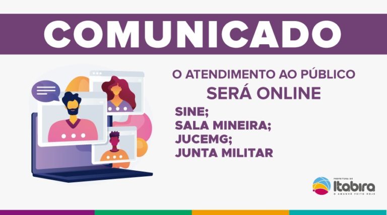 Prefeitura disponibiliza atendimento não-presencial para usuários do Sine, Junta Militar e Sala Mineira