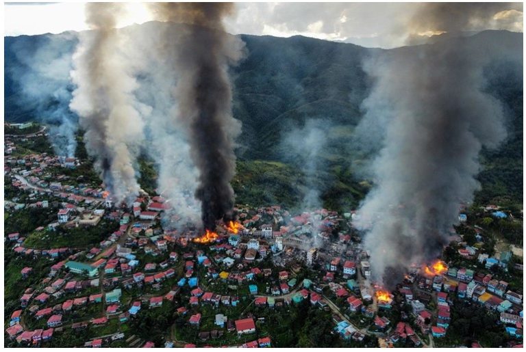 Departamento de Estado dos EUA condena militares birmaneses pelo incêndio de 100 casas e igrejas em ataque retaliatório