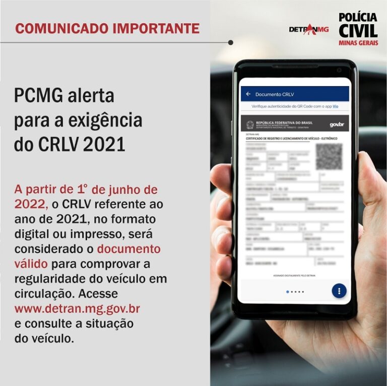 CRLV 2021 será obrigatório em Minas a partir de hoje