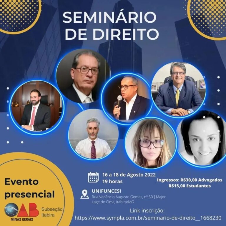 Seminário da OAB Itabira reúne comunidade acadêmica com presença de juristas notáveis