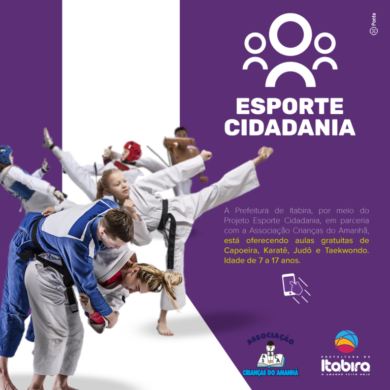 Projeto Esporte Cidadania oferece aulas gratuitas de karatê, capoeira, judô e taekwondo