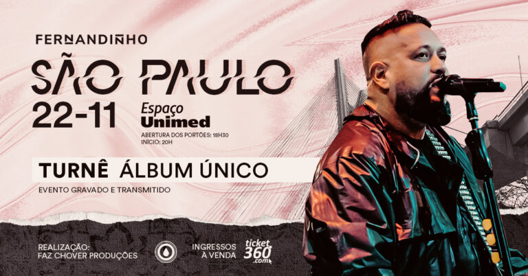 Indicado pela primeira vez ao Grammy Latino, Fernandinho se apresenta com o álbum “Único” no Espaço Unimed, em São Paulo