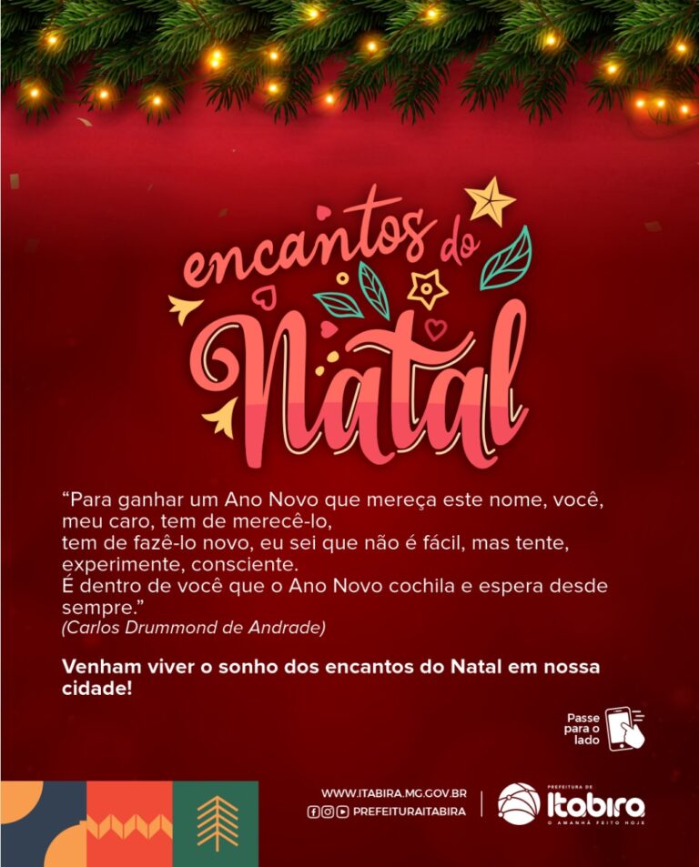 Itabira inaugura luzes de Natal com programação gratuita no mês de dezembro