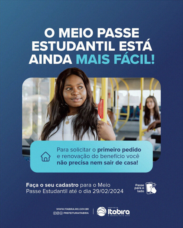 Estudantes do município de Itabira já podem se cadastrar para o Meio Passe Estudantil