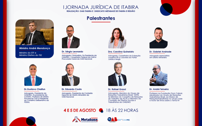 I Jornada Jurídica de Itabira reúne, em agosto, STF, OAB e especialistas para debater a legislação minerária, ambiental e trabalhista