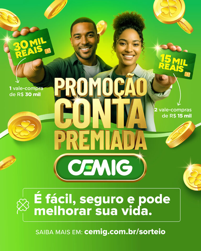 Promoção “Conta Premiada Cemig” irá sortear vale-compras de até R$ 30 mil